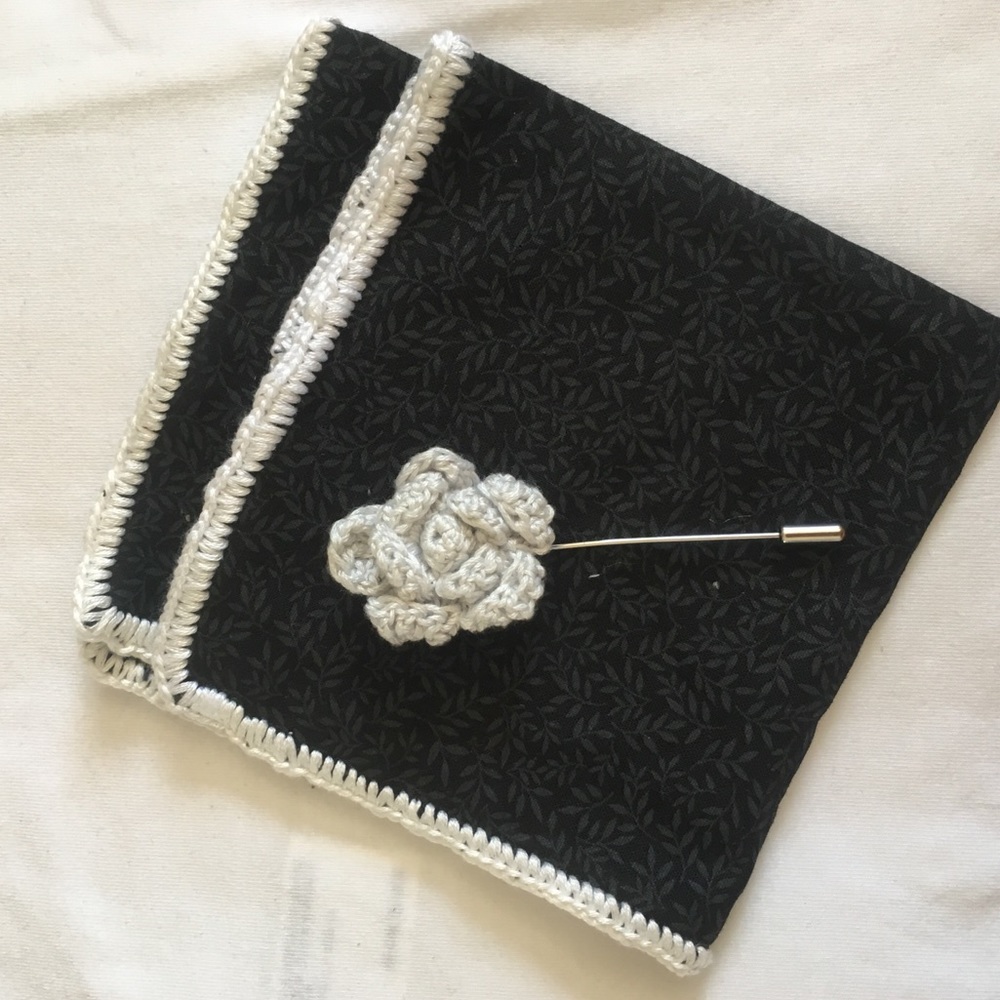 Pocket square and lapel pin